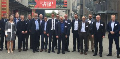 Dansk Energis bestyrelse 22. maj 2019 flankeret af adm. direktør Lars Aagaard (tv.) og viceadm. direktør Anders Stouge (th.)