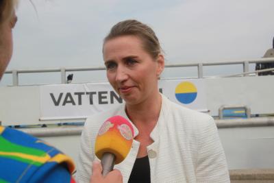 Statsminister Mettte Frederiksen ved åbning af Horns Rev 3 den 22. august