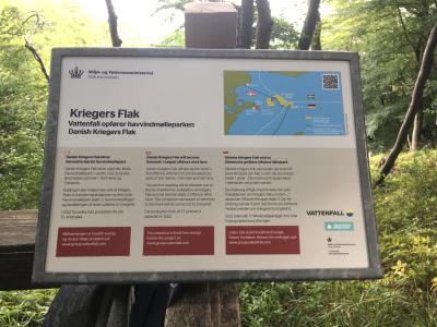 Infoskilt på Møns Klint om Kriegers Flak